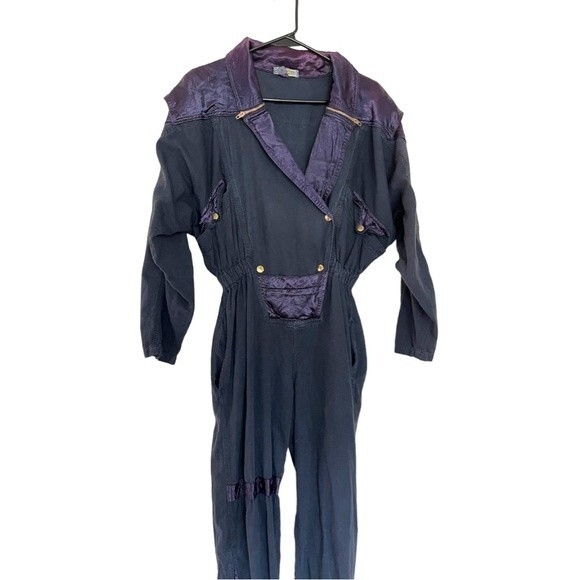 RARE VINTAGE Victor Obadidono Paris Jumpsuit Coveralls 100% Cotton Size Small - Picture 4 of 14